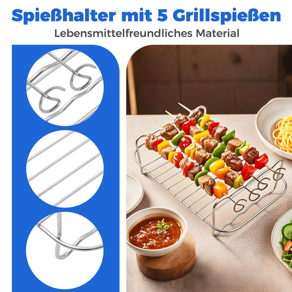 Das Heißluftfritteuse Dual Zubehör-Set für verschieden große Garkörbe - 10-teilig | Empfohlen vom Friteusen-Profi