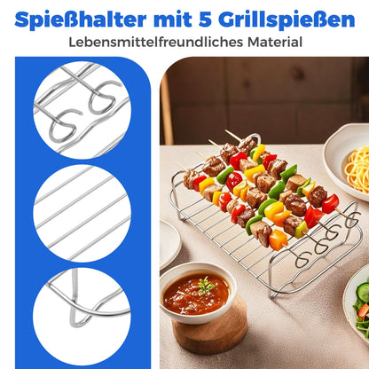Das Heißluftfritteuse Dual Zubehör-Set für verschieden große Garkörbe - 10-teilig | Empfohlen vom Friteusen-Profi